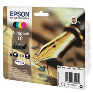 Original Epson 16 / T1626  Tintenpatronen Multipack (BK,C,M,Y)