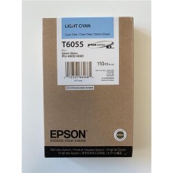 Original Epson T6055 Tintenpatrone LIGHT Cyan OVP DATUM...